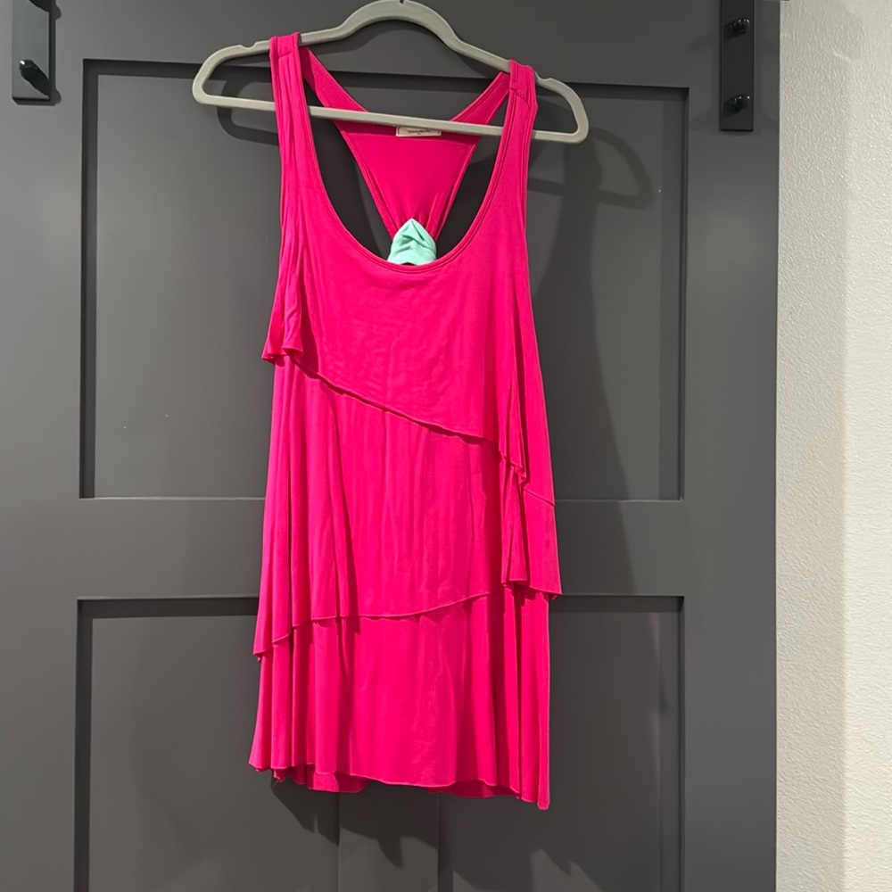 12 Pm By Mon Ami Pink Layered Blouse